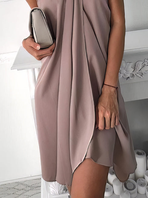 Halter Style Loose Irregular Dress for Casual Chic