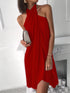 Halter Style Loose Irregular Dress for Casual Chic