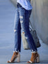 High Waist Ripped Raw Hem Skinny Casual Denim Jeans