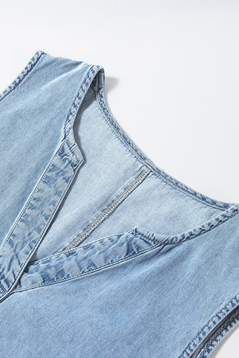 Ins Button Irregular Slit Denim High Waist Skirt