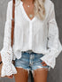 Ivory Revive Eyelet Button Down Blouse