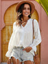 Ivory Revive Eyelet Button Down Blouse