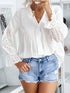 Ivory Revive Eyelet Button Down Blouse