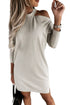 Khaki Cold Shoulder Mini T-shirt Dress with Slits