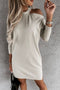Khaki Cold Shoulder Mini T-shirt Dress with Slits
