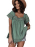 Lace Square Neck Short Sleeve Pullover for Women