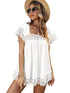 Lace Square Neck Short Sleeve Pullover for Women