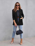 Lapel Neck Blazer with Button Front, Stylish Long Sleeve Jacket for Office & Work, Women's Apparel