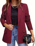 Lapel Neck Blazer with Button Front, Stylish Long Sleeve Jacket for Office & Work, Women's Apparel