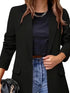Lapel Neck Blazer with Button Front, Stylish Long Sleeve Jacket for Office & Work, Women's Apparel