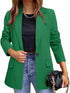 Lapel Neck Blazer with Button Front, Stylish Long Sleeve Jacket for Office & Work, Women's Apparel
