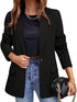 Lapel Neck Blazer with Button Front, Stylish Long Sleeve Jacket for Office & Work, Women's Apparel