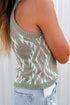 Laurel Green Aztec Print Sleeveless Knit Sweater Tank