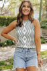 Laurel Green Aztec Print Sleeveless Knit Sweater Tank