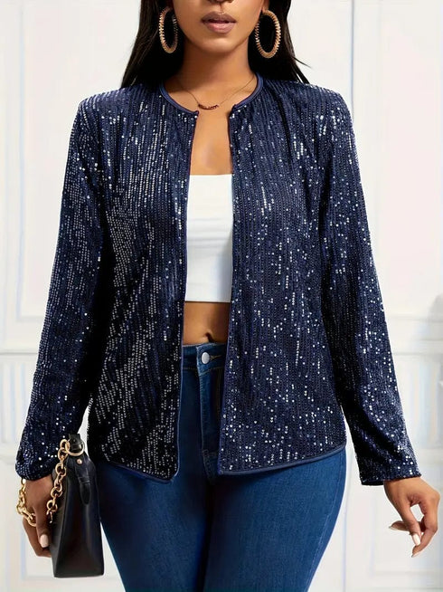 Layer up with this stylish Long Sleeve Open Front Jacket for Women, perfect for Spring and Fall!