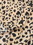 Leopard Print Khaki Midi Dress with Turn-Down Collar