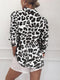Leopard Print Lapel Button Long Sleeve Blouse