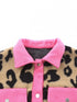 Leopard Print Polar Fleece Cardigan Jacket for Women