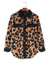 Leopard Print Polar Fleece Cardigan Jacket for Women
