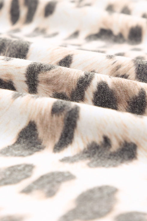 Leopard Print Tiered Ruffle Sleeveless Mini Dress