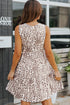 Leopard Print Tiered Ruffle Sleeveless Mini Dress