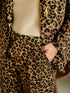 Leopard Print Wide Leg Trousers for Women