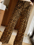Leopard Print Wide Leg Trousers for Women