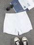 Light Blue Fringed Summer Denim Shorts
