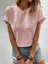 Light Pink Textured Ruffle Sleeve Elegant Blouse