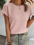 Light Pink Textured Ruffle Sleeve Elegant Blouse