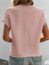 Light Pink Textured Ruffle Sleeve Elegant Blouse