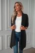 Long sleeve cardigan solid color coat long top for women