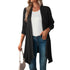 Long sleeve cardigan solid color coat long top for women