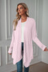 Long sleeve cardigan solid color coat long top for women