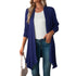 Long sleeve cardigan solid color coat long top for women