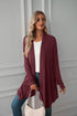 Long sleeve cardigan solid color coat long top for women
