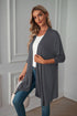 Long sleeve cardigan solid color coat long top for women