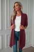 Long sleeve cardigan solid color coat long top for women