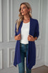 Long sleeve cardigan solid color coat long top for women