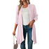 Long sleeve cardigan solid color coat long top for women