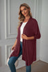 Long sleeve cardigan solid color coat long top for women