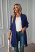 Long sleeve cardigan solid color coat long top for women
