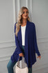 Long sleeve cardigan solid color coat long top for women