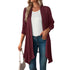 Long sleeve cardigan solid color coat long top for women