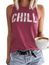 Loose Fit Women's Slogan Printed Sleeveless Top