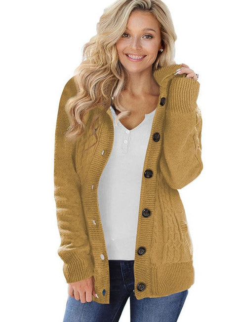 Loose Fleece Hooded Sweater Coat for Women with Wool Blend Fabric