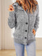 Loose Fleece Hooded Sweater Coat for Women with Wool Blend Fabric