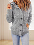 Loose Fleece Hooded Sweater Coat for Women with Wool Blend Fabric