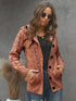 Loose Fleece Hooded Sweater Coat for Women with Wool Blend Fabric