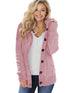 Loose Fleece Hooded Sweater Coat for Women with Wool Blend Fabric